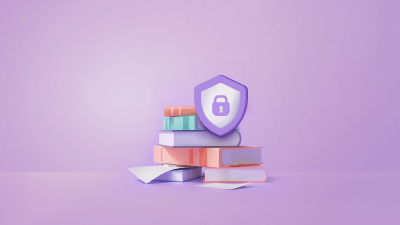 Protective shield on the books symbolizing brand safety
